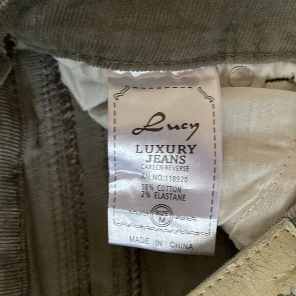 New women’s Lucy in the jeans grey stretch low rise flare bootcut corduroy pants - Picture 5 of 9